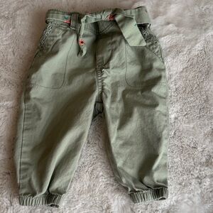 Girls' Olive Tie-Waist Jogger Pants